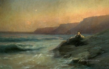  Pushkin Obras - Pushkin en la costa del Mar Negro 1887 Romántico Ivan Aivazovsky ruso
